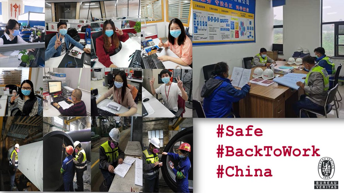 DidierMichaudDa's tweet photo. So happy to see today, in Hubei Province, pictures of our BV colleagues... back and safe, in laboratories, working on the metro line project and in our offices. Very energizing for the 3bn of us confined.
#StaySafe #wearebureauveritas #shapingaworldoftrust https://t.co/4voMVllAni