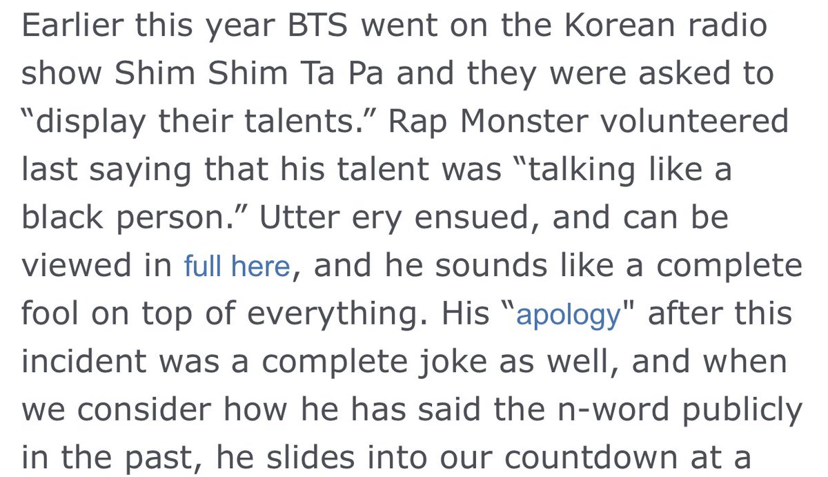 “Acting” Black: talking black seems to be a talent idols take pride in, as idols come out mocking & imitating us as if that’s a talent. “Talking” like us is not a talent and making fun of the way we speak & imitating us as a joke is not cute.