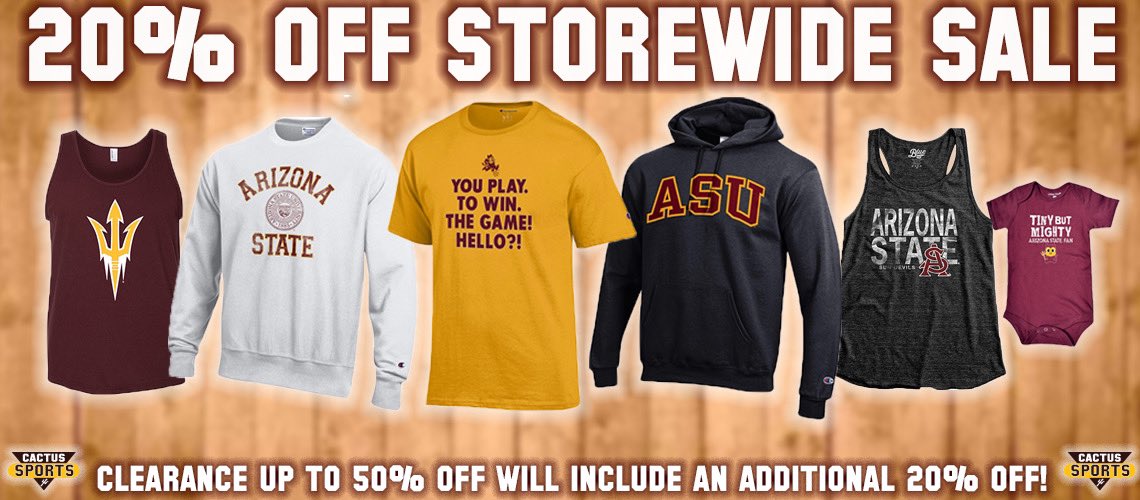 CactusSportsAZ's tweet photo. STOREWIDE sale of 20% off is still going strong! Think Local, Buy Local, Be Local.  We have had so many reach out with warm wishes and support.  Please share this post along your social media platforms and spread the word.  #TogetherTempe, #Weareinthistogether  #Forksup https://t.co/lQ8VtafLRT