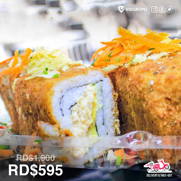 Viagrupo's tweet photo. ¡Con delivery!

Paga RD$595 en vez de RD$1,900 por box de 50 unidades de #sushi de tu preferencia en Make Sushi.

Pídelo en 👉 https://t.co/2HQbjZLEMr https://t.co/zpikatbwdR