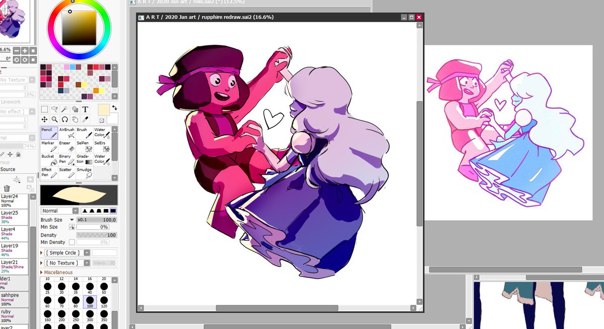 WIP redraw of some art I did when I first saw steven universe 