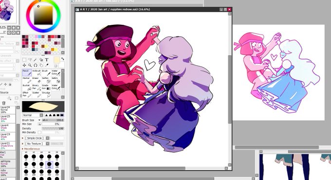 WIP redraw of some art I did when I first saw steven universe 