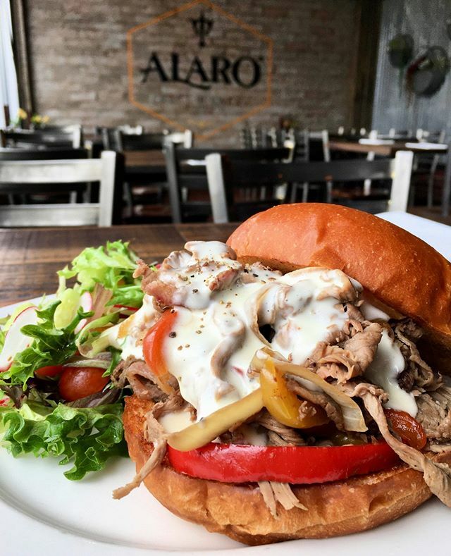Apparently we did not make enough last week! ⁠
The Alaro Cheesesteak Sandwich is back on the menu today.  Lovingly made with thinly sliced tender steak, melted gooey white cheddar, onions &amp; peppers on a brioche bun.  Choice of Fries or Salad.⁠
⁠
Call… ift.tt/2UKU2W2