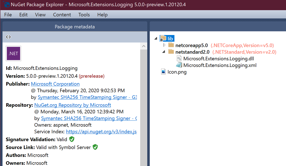 The latest version of <a href="/NuGetPE/">NuGetPackageExplorer</a> (5.6.25) adds Source Link validation. Make sure your packages have the green mark. 

Source Link enables debugging into your dependencies and is also a critical part of a secure supply chain.