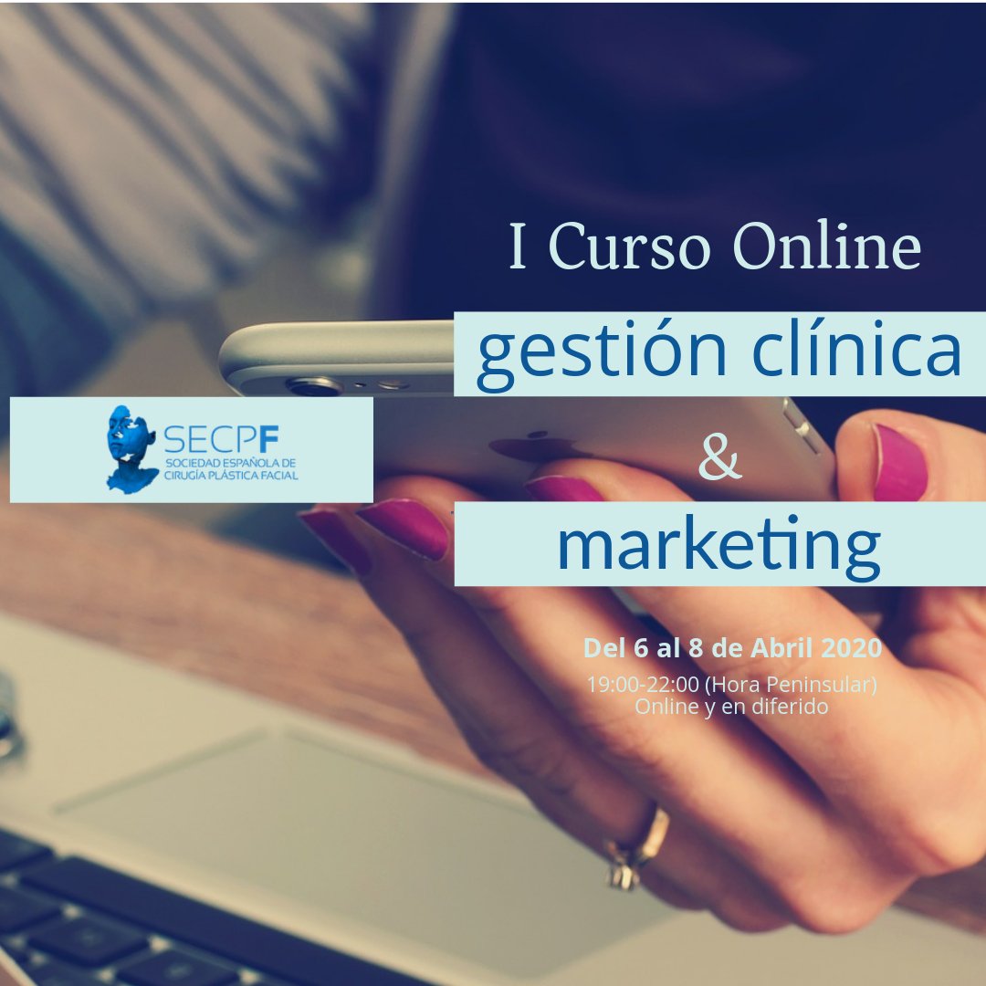 secpf's tweet photo. I Curso Online Gestión clínica y marketing 6,7,8 de Abril impartido por profesionales del sector financiero, asesores tributarios, profesional de marketing.
Para inscripciones y más información acerca del curso contacten por mail secretaria@secpf.org o por teléfono 663 61 23 66 https://t.co/kXox0XxbLi