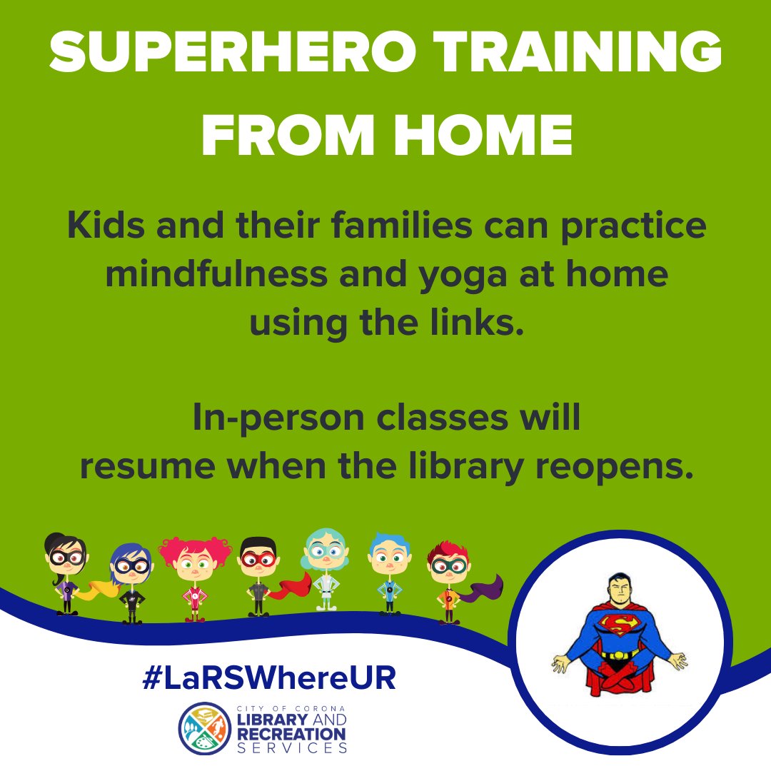 coronalibrary's tweet photo. Superheroes can access a channel of yoga videos for kids at Cosmic Kids Yoga and practice mindfulness with free resources from Positive Psychology.
https://t.co/aIXpJbKzFz
https://t.co/ABPQIjg9eB
#LaRSWhereUR #coronapubliclibrary #coronalars https://t.co/S7IQgluWiO