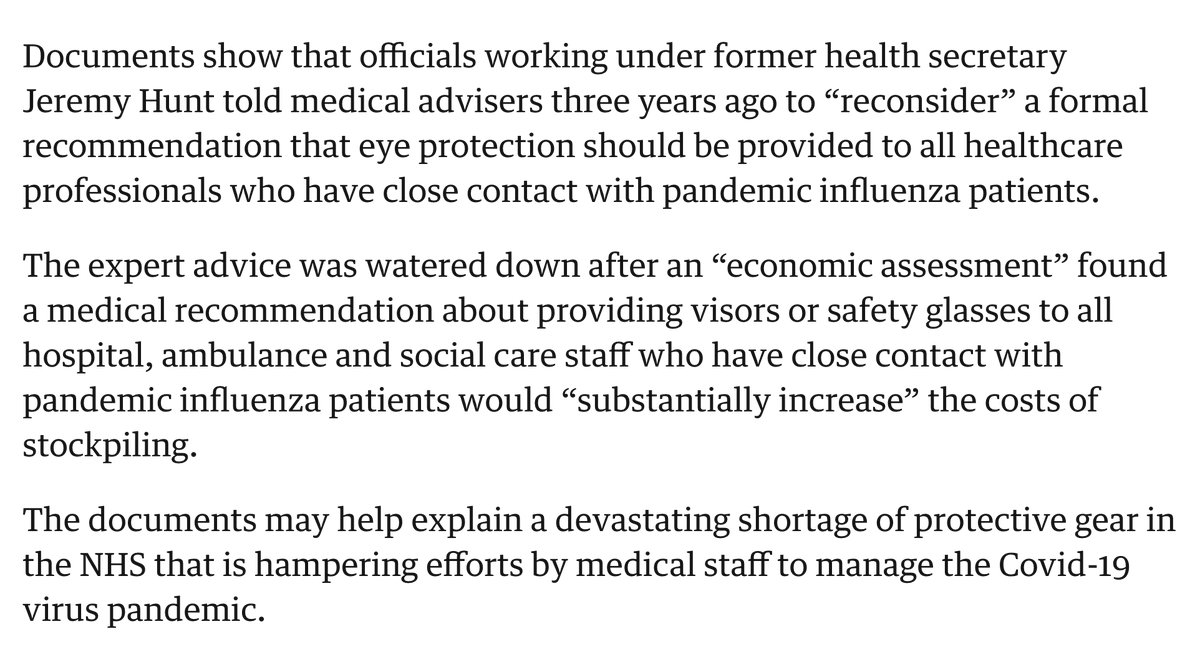 alexander_minh's tweet photo. Advice on pandemic protective gear for NHS & social care staff was rejected by @DHSCgovuk in 2017, under Jeremy Hunt as the then Health Secretary, owing to cost
https://t.co/cHOmdlcujv
#CoronaUK #Covid19 #coronavirus #LearningFromDeaths #StateOfCare #PatientSafetyLearning https://t.co/Y2lxRRW3NK