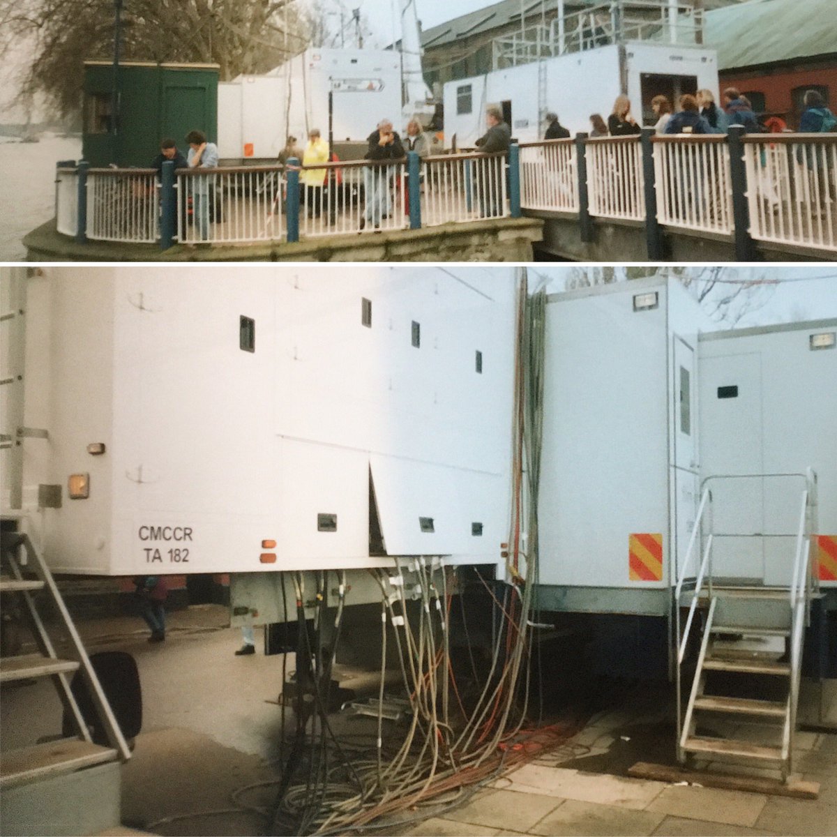 stevechalles's tweet photo. Archive OB pics - 4/6: No University Boat Race from Putney to Mortlake this coming weekend, so a look back at the OB Units on the towpath at Putney and Mortlake Finish over the years; into the 2000’s with #BBCOutsideBroadcasts in the BBC Resources era (again 2 diff years in pics) https://t.co/pMCAjFd0SL
