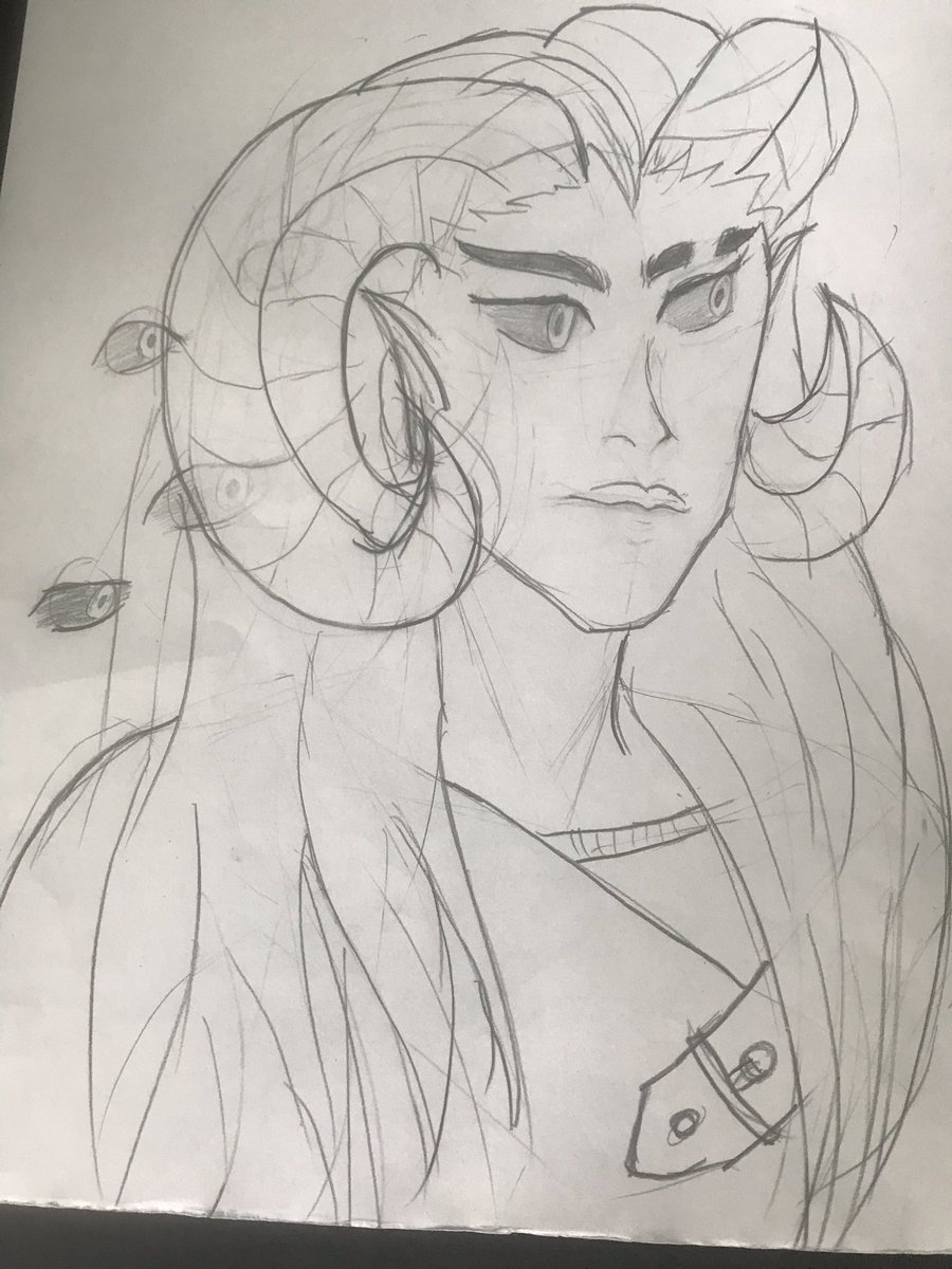 Day 3, we got some 3/4 turn going on! Horns/hair shapes are a bitch but I feel like I did better with both today.   #pubdraw