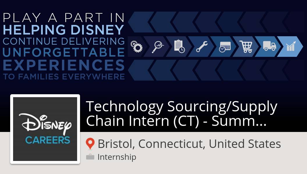 RecruiterMarcie's tweet photo. New #internship opening at #Disney in #Bristol! Technology Sourcing/Supply Chain #Intern (CT) - #Summer/Fall '20  #DisneyJobs https://t.co/DmqEN06yNA https://t.co/YjSnHK4Jrm