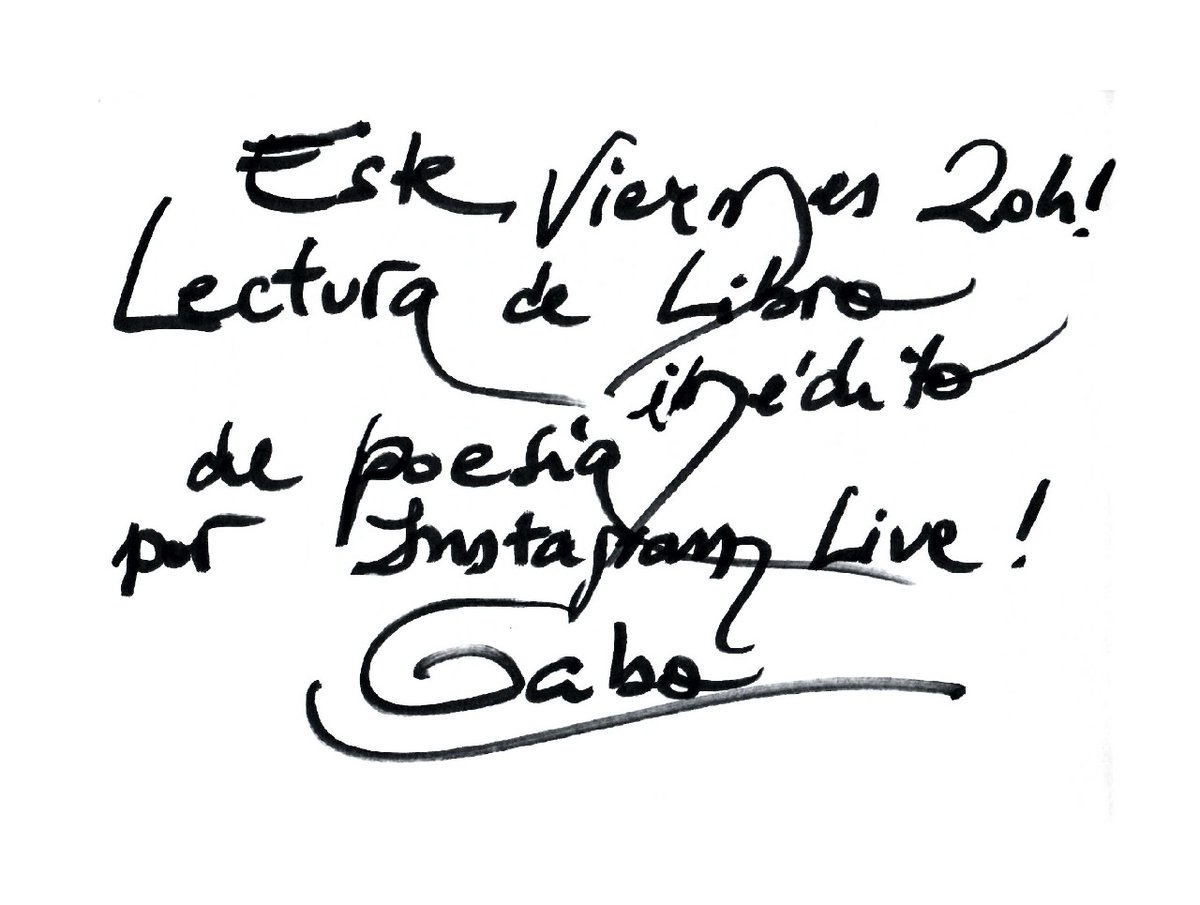 Hoy #GaboFerro a las 20h. Lectura de su libro aún inédito #Quientienemihambreahora por #InstagramLive