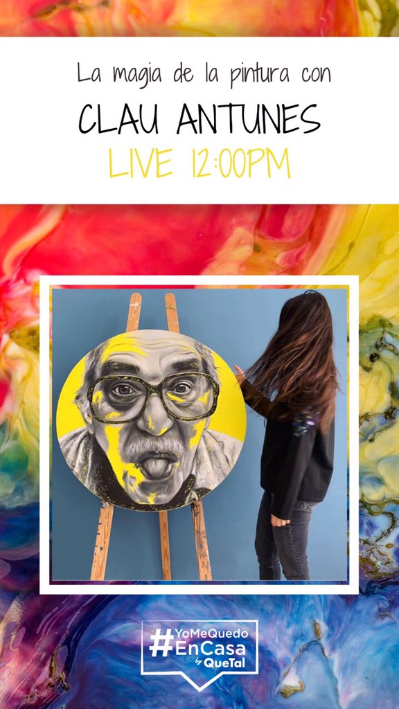 QueTalmagazine's tweet photo. No te pierdas la magia de la pintura con la artista Clau Antunes vía Instagram live 🤩🤩 @clau_ac7 https://t.co/7JWxnDOxL5