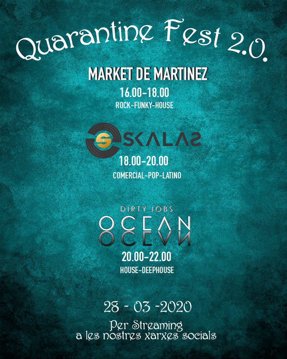 Dirtysoficial's tweet image. .👉Demà tornam amb la segona edició del Quarantine Fest㊗️🙌. 
.
.El que s’ignifica que ja hem superat una setmana més de confinament i que estam més aprop de tornar a la normalitat💪🌿.
.
.#yomequedoencasa #dirtyjobsencasa #joquedacasa #dirtyjobs #djsoller #djmallorca
