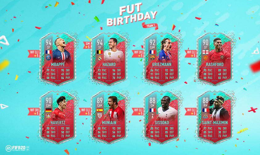 Fut Birthday Team 1 Revealed In Fifa Mbappe Hazard Rashford More Dexerto