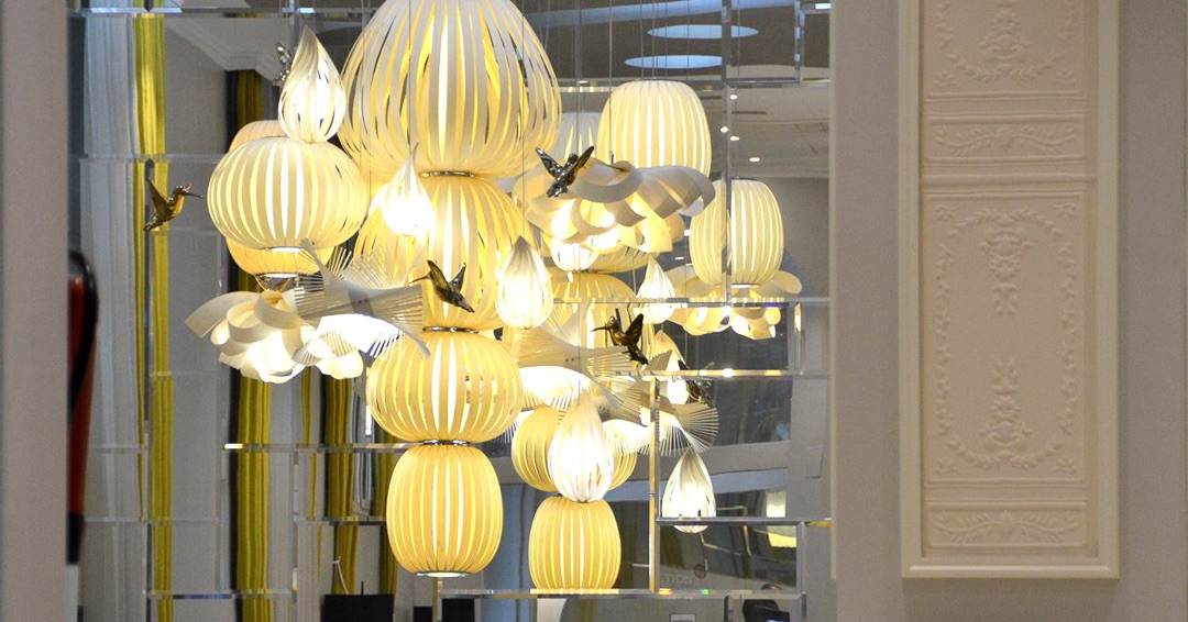 Lzflamps's tweet photo. The #NHCollectionAbascal is a 183 room hotel, completely renovated in 2014, it’s close to the bustling Paseo de la Castellana and the barrio de Salamanca, home to many luxury shops and restaurants. The #CandelabroLamp by #MariviCalvo for #LzfLamps majestically crowns the lounge. https://t.co/8BQ0Jg7k7k