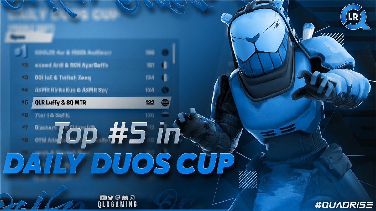 🏆 | حقق بطلنا : - <a href="/luffyd71/">Luffy</a>  : 
-
المركز الـ 5# في بطولة : Daily Duos cup🔥 
- 
#QuadRise