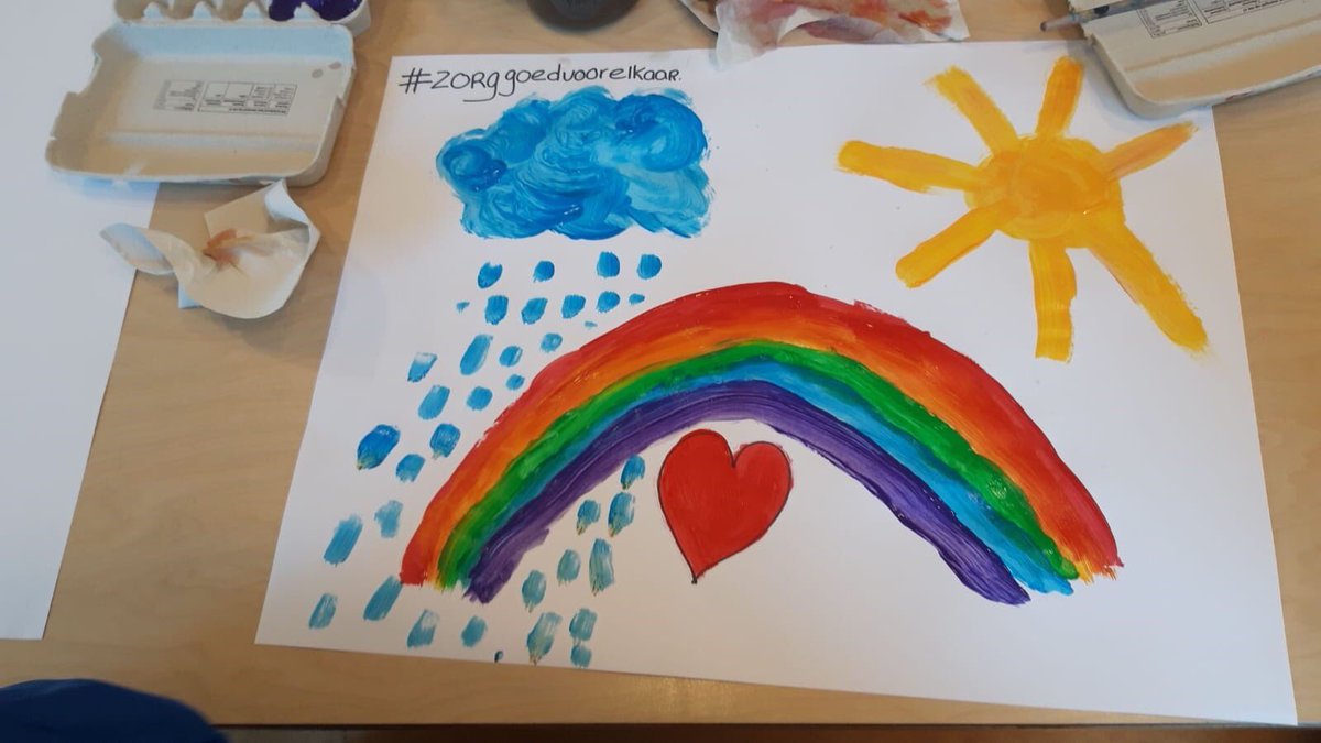 De bso-kinderen van noodopvang Kasteel in Soest hebben deze hartverwarmende verfwerkjes gemaakt om iedereen een hart onder riem te steken! 

#samenklarenwedezeklus #kinderopvangwerktdoor