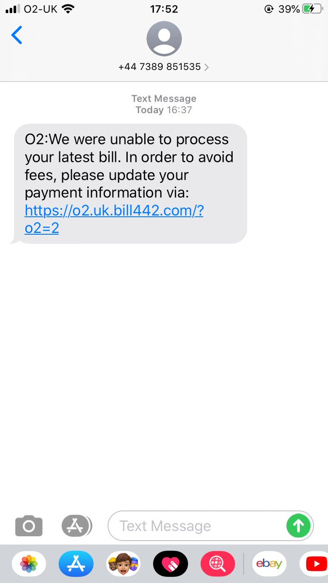 Shnicki74's tweet photo. #o2guru I have received a text from 07389851535 saying I need to update details. Is this from O2? https://t.co/kujTJrEdCw