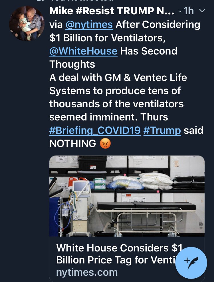 ResistMike's tweet photo. @MysterySolvent @lhayekeeker SAME ole thing..๐ท Mute my TV when @realDonaldTrump LIES & PRAISES himself re: #StimulusPackage during #Briefing_COVID19
& DEMANDING that GM & FORD start working on ventilators when HE HAD 2nd THOUGHTS THIS ENTIRE WEEK via @nytimes ๐ https://t.co/Do2caMdBWe