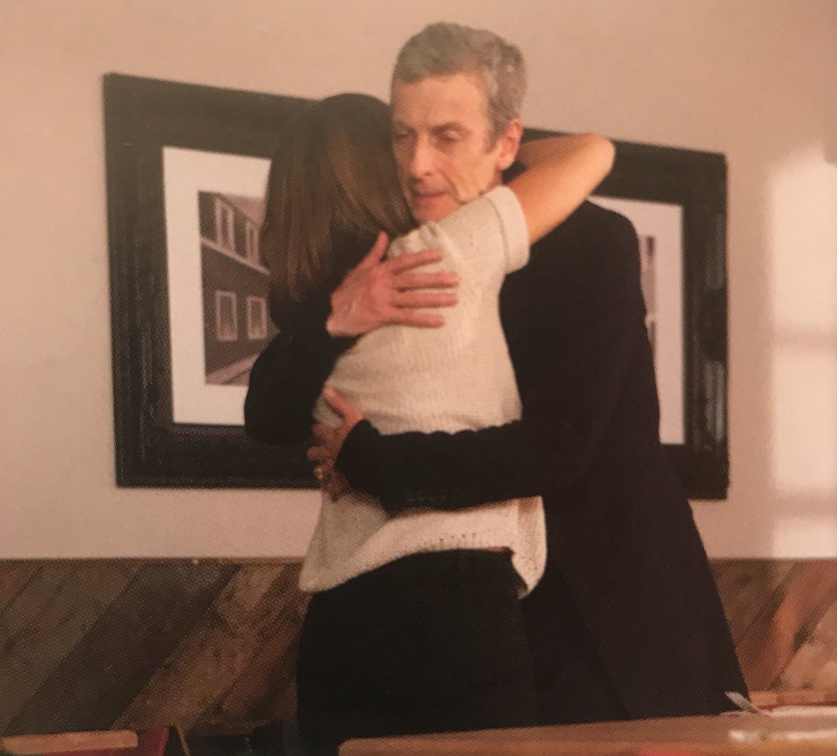 brinatello's tweet photo. @Hybrid12Who Series 8, I'm good with that! Here's some photos of the #TwelfthDoctor (#PeterCapaldi) and #ClaraOswald (@Jenna_Coleman_) with the #TARDIS, #RupertPink, and #MaebhArden. Missing physical contact like hugging, I had to include my favorite space couple sharing a cuddle. #DoctorWho https://t.co/NwQ4wWQUKK