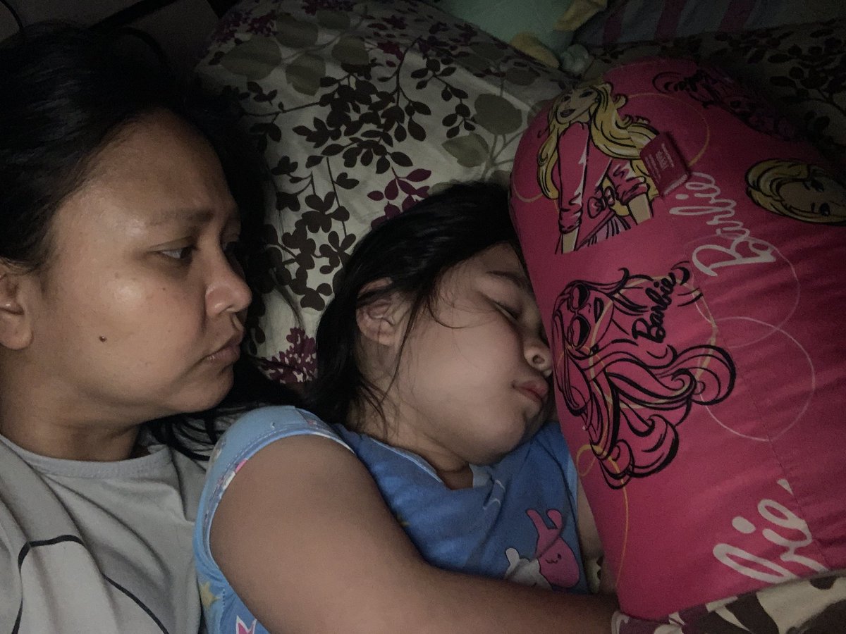 She finally fell asleep when laid down beside her during my break time. #beatofmyheart #momanddaughterduo #justthetwoofus #workfromhome #COVID19