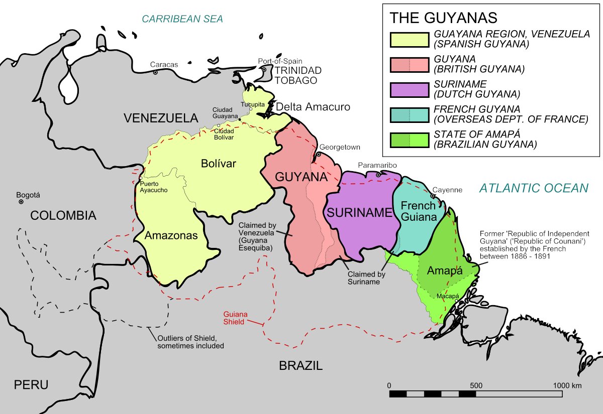 A la fin du 18ème siècles, les trois colonies de l’Essequibo, Berbice et Demara (soit le Guyana) sont prises par les Britanniques.Le Suriname quant à lui reste au Pays-Bas.