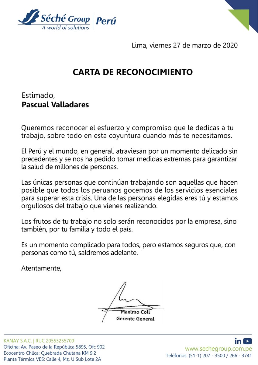 GroupSeche's tweet photo. Queremos reconocer la labor de nuestros trabajadores. Ellos se ocupan de gestionar adecuadamente los #residuos peligrosos que se generan en diferentes industrias durante la emergencia sanitaria. Un trabajo que merece un gran reconocimiento, y así lo hicimos con cada uno. https://t.co/mi06lgLkhc