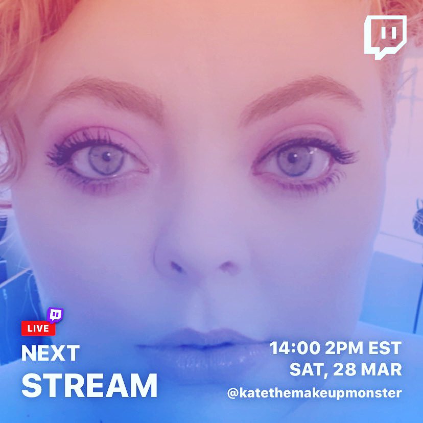 heyhiheloimkate's tweet photo. Hey guys! Come hangout with me as I try on new makeup trends tomorrow @ 2pm EST! 
Go to https://t.co/iUwKhMSsW5 and give me a follow! 
#makeup #makeupstream #makeupstreamer #twitch #katethemakeupmonster #mua #sephoralife https://t.co/lgzWI4wXHQ
