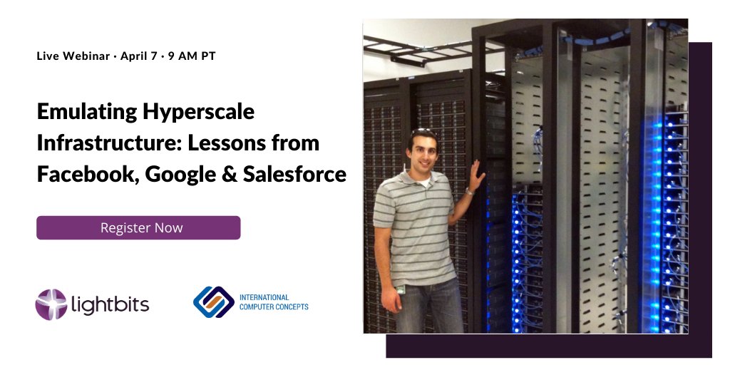 LightbitsLabs's tweet photo. How can you deliver operational efficiency like Facebook, Google &amp; Salesforce? Hear lessons learned from real experience by Amir Michael  April 7th at 9am PT. RSVP -> https://t.co/Fe7itJTQTB https://t.co/dUUWMcNZNZ
