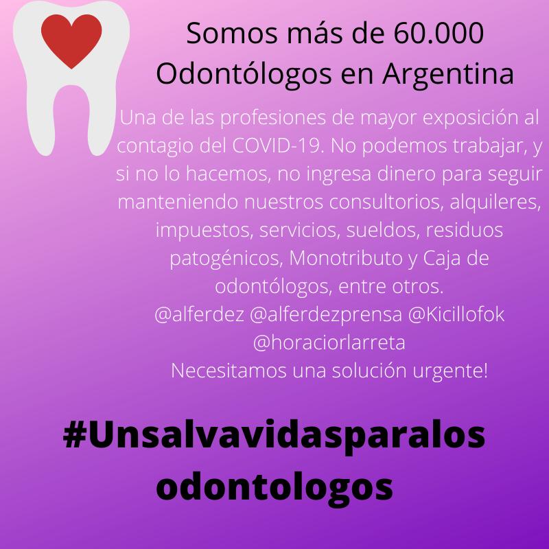 valencheca's tweet photo. @alferdez @alferdezprensa @msalnacion @JSchiaretti @minsaludcba @colodontcba @fedodonto  @AFIPcomunica @ansesgob #Odontologos #Coronavirus #Cuarentena https://t.co/IFlzIAqwb4