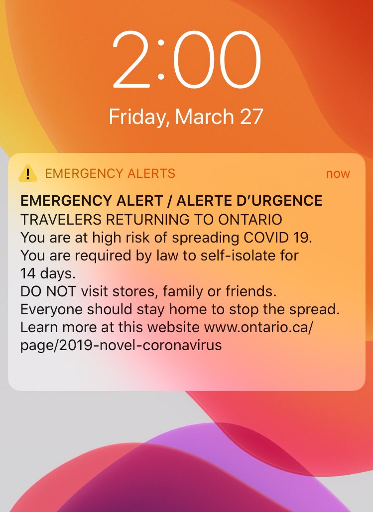 JimWatsonOttawa's tweet photo. If this has to be repeated again and again, so be it. If you have travelled recently, by law you must self isolate for 14 days.

This means go straight home. Do not stop to get supplies. Instead, contact a friend or family member to arrange for groceries and other needs. https://t.co/Sx3qLiMErl