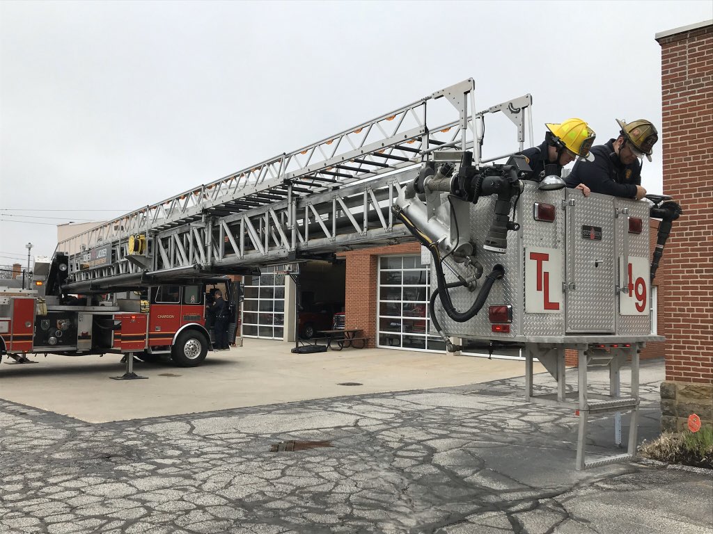 chardonfire's tweet photo. Great day to check the Ladder Truck... COVID or not, still gotta be ready for anything. #chardonstrong #trainyourprobie https://t.co/6EFGgxisfx