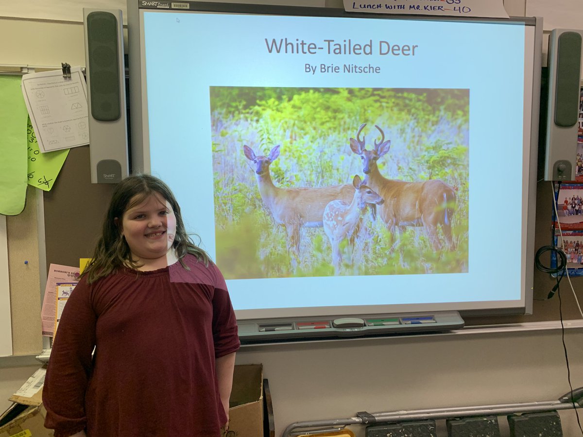 kierclass's tweet image. Brie did such a nice job presenting about deer! 🦌 #thirdatbis