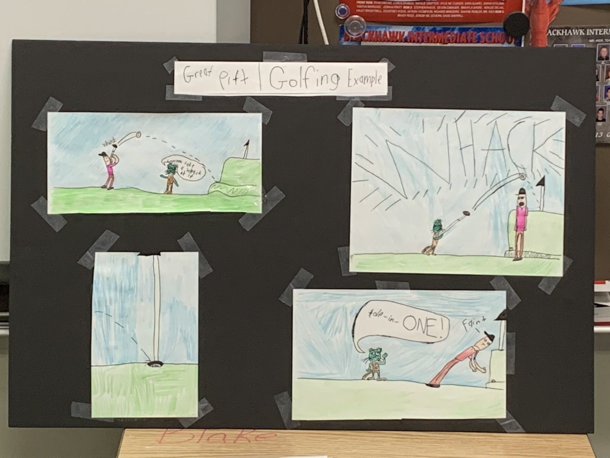 kierclass's tweet image. George taught the class how to design their own comic strip! #thirdatbis