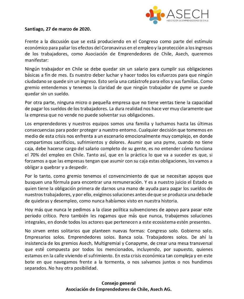 alemustakis's tweet image. 4 millones de colaboradores y familias dependen de nuestras #Pymes. Por eso le pedimos al Congreso que apruebe las subvenciones para los sueldos, no queremos quebrar ni menos despedir a los que consideramos nuestra familia. @ASECH_ag @conapymechile @MultigremialN