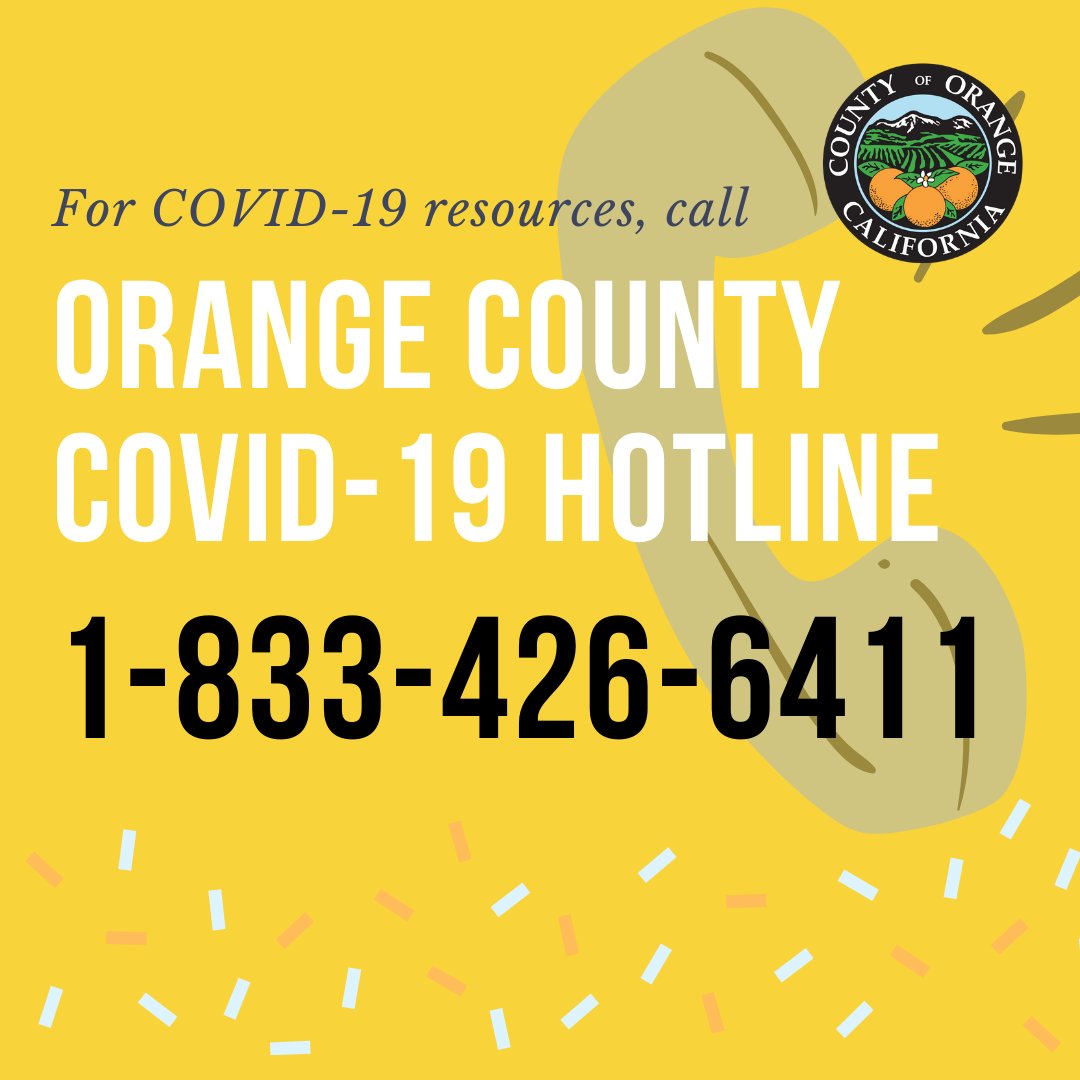 #OCCOVID19 | Effective immediately, residents can now call 1(833)426-6411 for inquiries related to novel coronavirus (#COVID19) in Orange County, California.