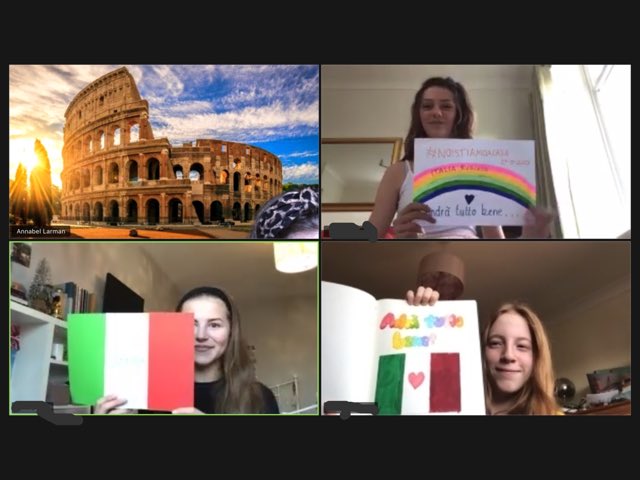THSch_MFL's tweet photo. Brava to Italian Club 🇮🇹 who ended a successful term with #remotelearning full of positivity that #andràtuttobene Buona Pasqua tutti 🐣 #THSchItalian @TalbotHeathSch https://t.co/BkLyOzdPKp
