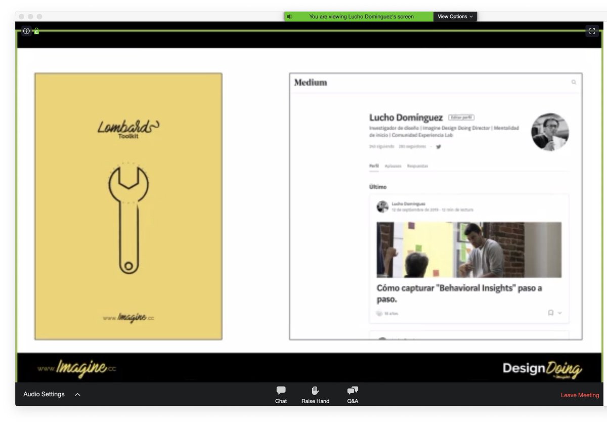 xavierverdaguer's tweet photo. Full "house" en el webinar de Innovación @imaginecc #lombardmethod #designdoing impartido en estos momentos por @luchodominguez con el que vamos a co-crear propuestas para el escenario post Covid-19 . Gooooo #Dreamerswhodo !! https://t.co/ZaGTn8GkND https://t.co/TFZJ1cRoUR