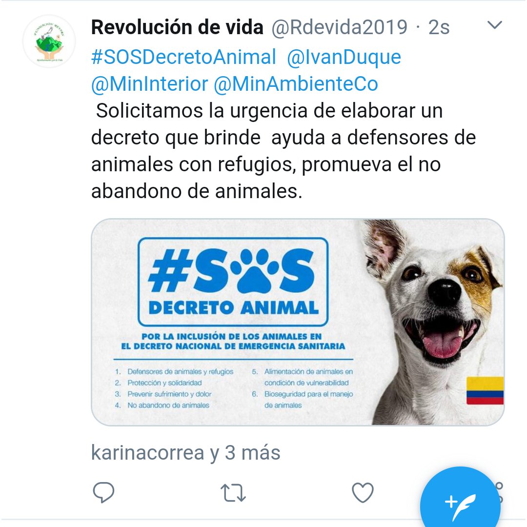 kmcorrea30's tweet photo. #SOSDecretoAnimal  
@IvanDuque 
 @MinInterior 
 @MinAmbienteCo 
#yosoyrevuciondevida https://t.co/aYupPLFTgu