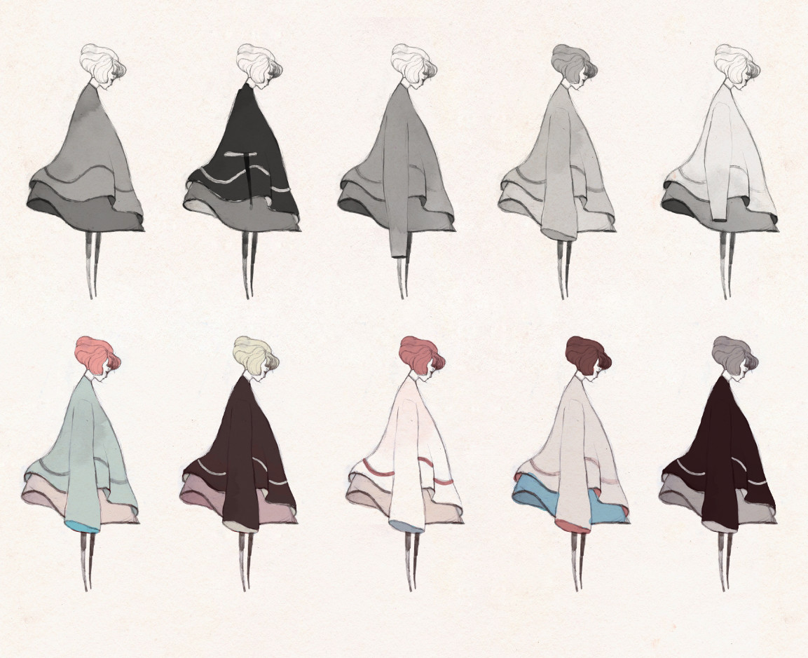 Le  #characterdesign a notamment été pensé dans son rapport au game design et à la narration. En effet, la robe de Gris n’est pas une simple parure mais constitue une extension à part entière de son corps, tout en étant porteuse de sens.