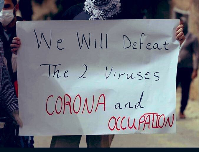 dhkubilay's tweet photo. “2 virüsü yeneceğiz 
CORONA ve İŞGAL”
#EvdeKalDemesiKolay #FreePalestine #Covid_19 https://t.co/v6fv0w7h1G