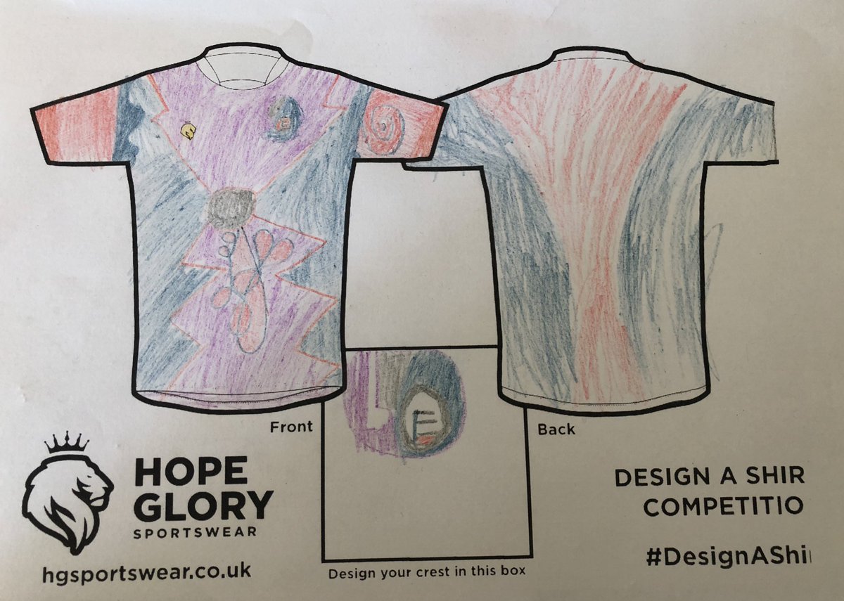 thekitfactor's tweet photo. If anyone has a like for my 6 year old, he would be very happy!
His effort in the @hgsportswear #designashirt competition. https://t.co/Fjs8g1kkSo