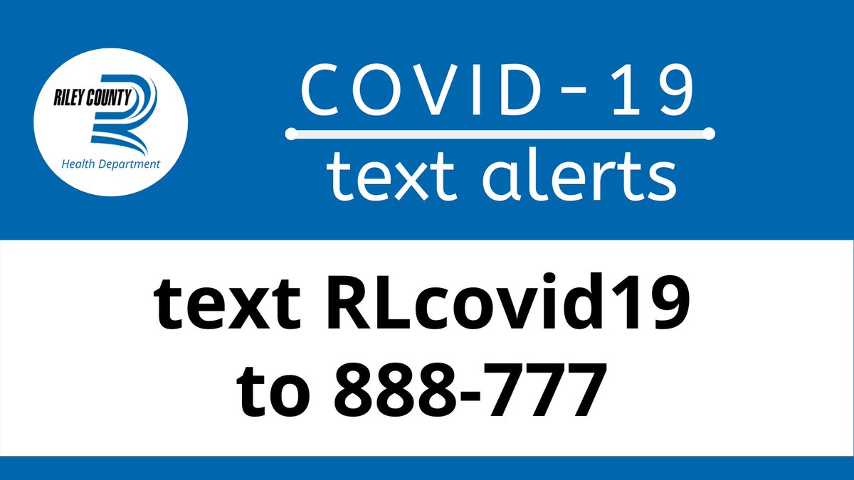 RileyCoHealth's tweet photo. Sign up for alerts from Riley County about the ever-changing COVID-19 situation. Text RLcovid19 to 888-777 to sign up.

Alerts will be sent directly to your phone. The system will ask for your zip code to verify. Please share this information. https://t.co/tNrb9ShPkf