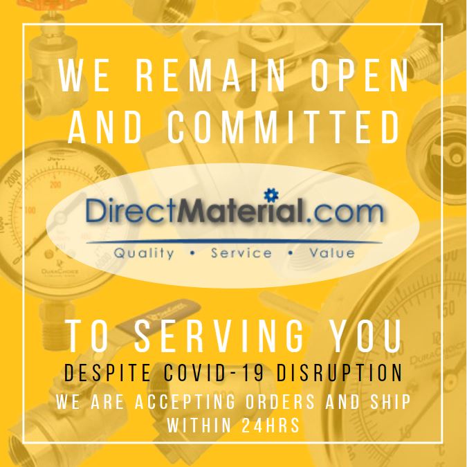 DirectMaterial's tweet photo. As we continue to be impacted by COVID-19 nationwide, we wanted to take a moment to reach out to you personally.  We recognize challenges that you are facing personally, in businesses, and in your daily life.

As essential business, we remain open and committed to serving you. https://t.co/qUCAqzS58K