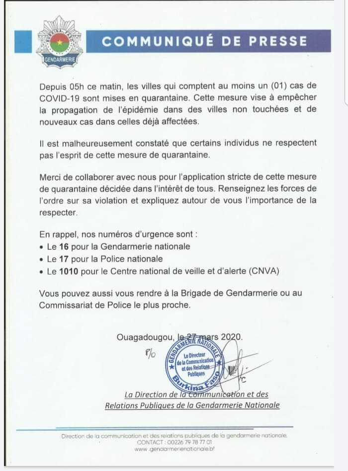 infowakat's tweet photo. #COVID19_BF #Mise_en_quarantaine https://t.co/cl7wYblGrw