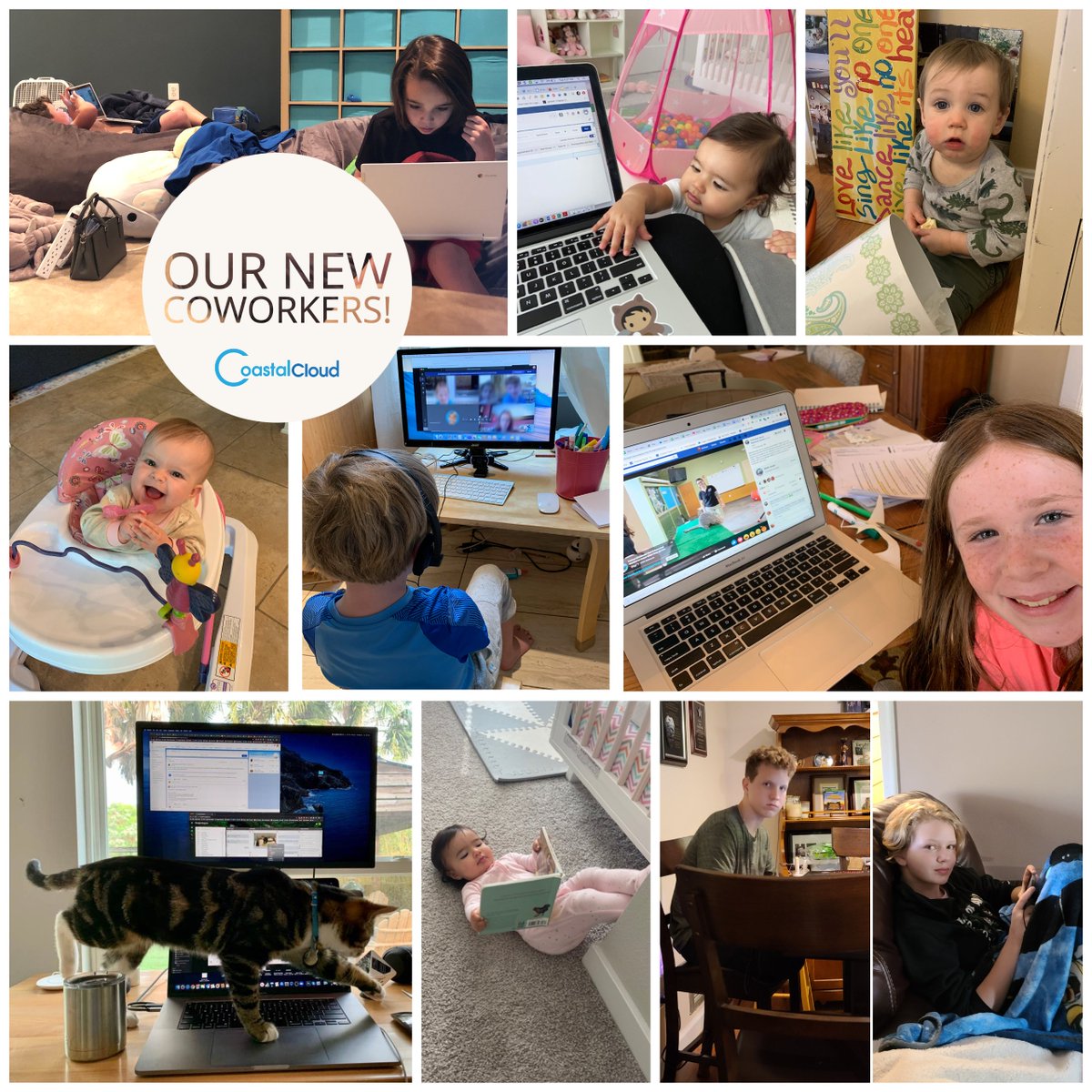CoastalCloud_US's tweet photo. Our new normal requires some juggling and adjusting, but our team is strong and we will get through this interesting time with our “new co-workers”! #workfromhomelife #covid19 #coronavirus #socialdistanacing #cloud_computing @salesforce 
https://t.co/zZ0oDumXFF https://t.co/4SSyFFU2No