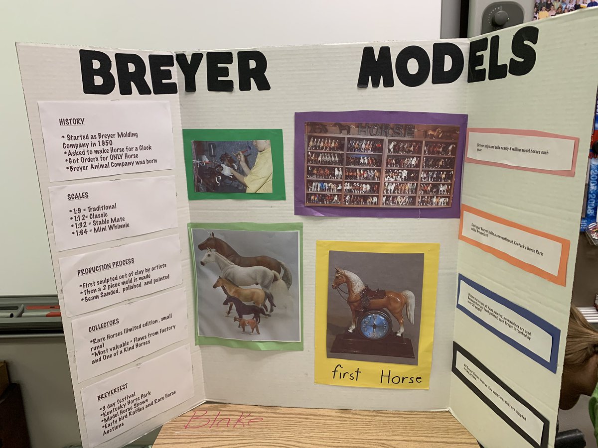 kierclass's tweet image. Ezra presented on the Breyer Horse Company. She explored how Breyer horses are made to scale! 🐎 I’m not horsing around when I say “Great job Ezra!” #thirdatbis
