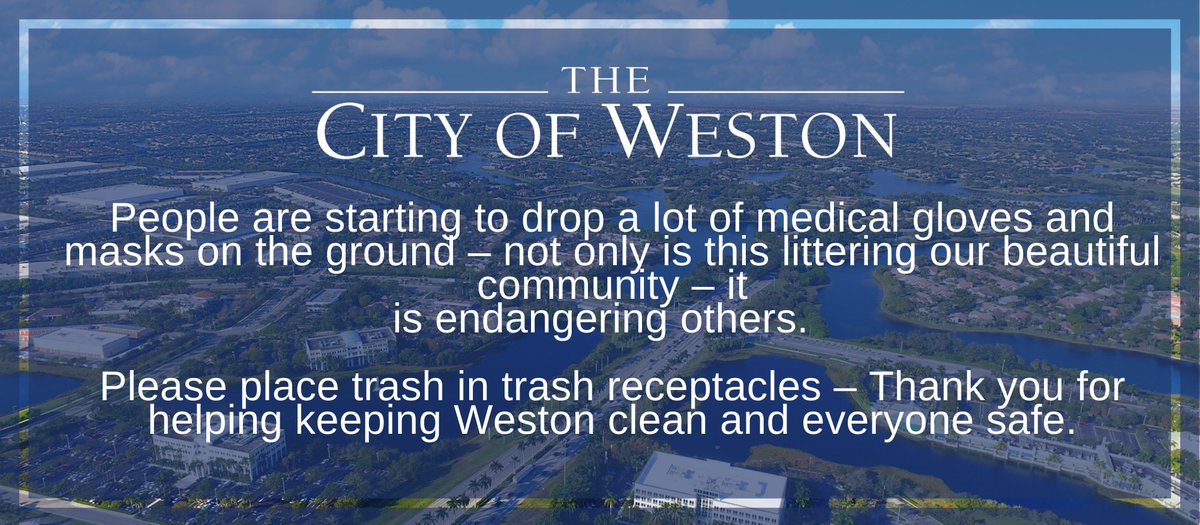 CityofWeston's tweet photo. #Weston residents and visitors please take note... https://t.co/xPGhgtJ24G