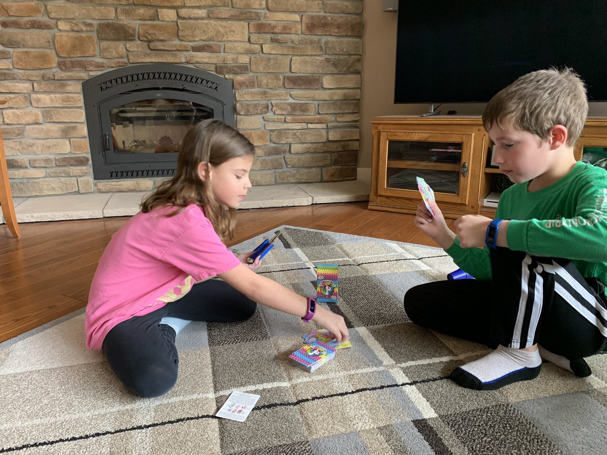 Playing Harry Potter Magical Beasts board game and Unicards! <a href="/SLCSBartlett/">Bartlett Elementary</a>  #BartlettBears