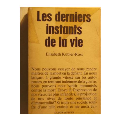 Cette dernière publie en 1969 un ouvrage d’études médicales relatif à la fin de vie de patients et leur manière d’affronter la mort. Elle y postule 5 émotions constitutives du deuil, toutes ou en partie ressenties: le déni, la colère, le marchandage, la dépression, l’acceptation.
